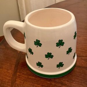 Vintage Holland Floral Shamrock Beer Stein Figural Planter 1991 24 oz.